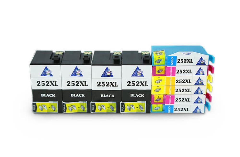изображение Комплект совместимых картриджей T252XL (2xC/M/Y+4xBk) для Epson Workforce WF-3630 - изображение 1