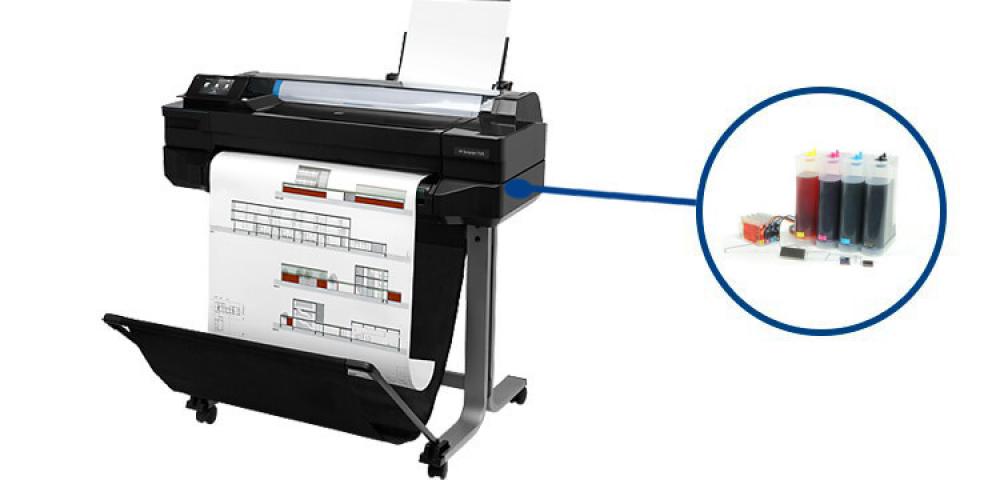 Плоттер HP Designjet T520 24" Refurbished с СНПЧ и чернилами - изображение 1