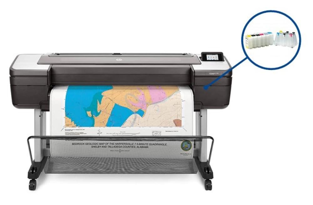 Плоттер HP DesignJet T1700 44" с СНПЧ и чернилами - изображение 1