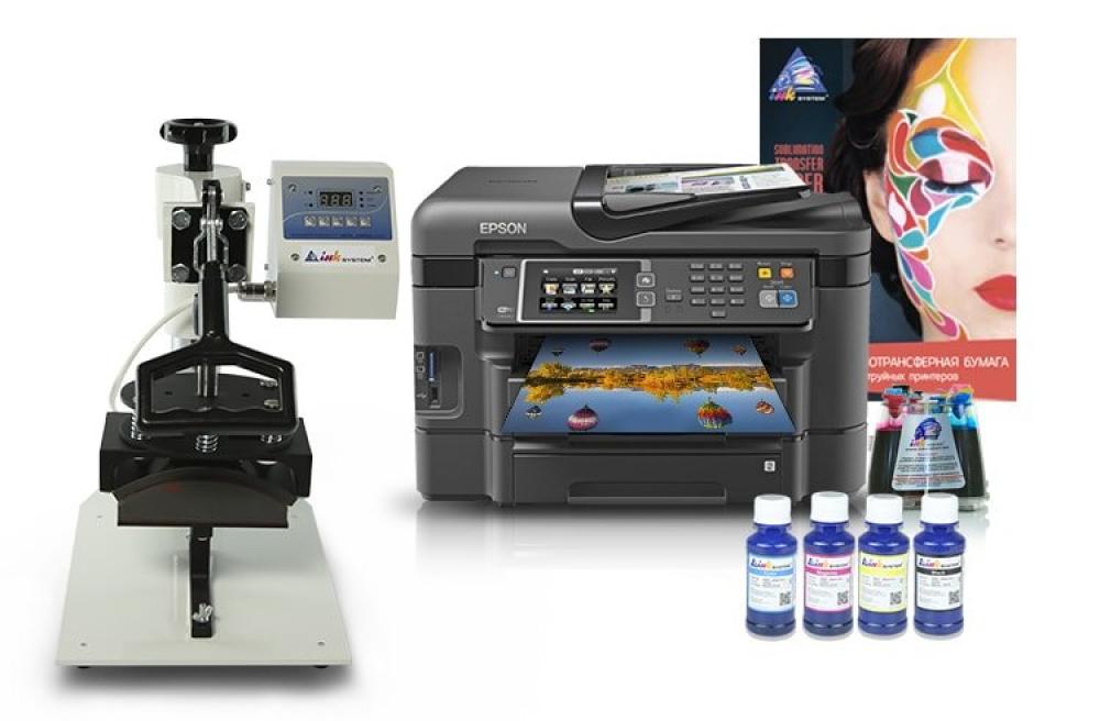 Кепочный термопресс INKSYSTEM и МФУ Epson WF-3640DTWF с набором для сублимационной печати - изображение 1
