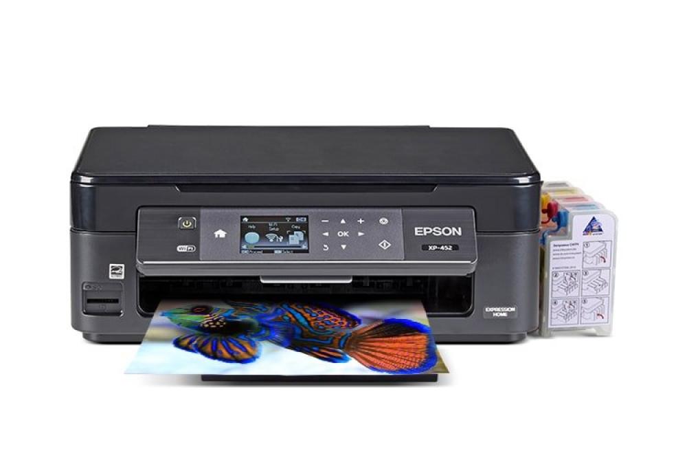 изображение МФУ Epson Expression Home XP-452 с СНПЧ и чернилами - изображение 1