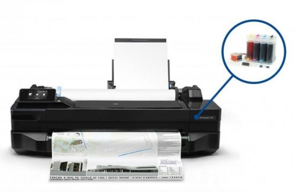 Плоттер HP Designjet T520 36" (без стенда) с СНПЧ и чернилами - изображение 1