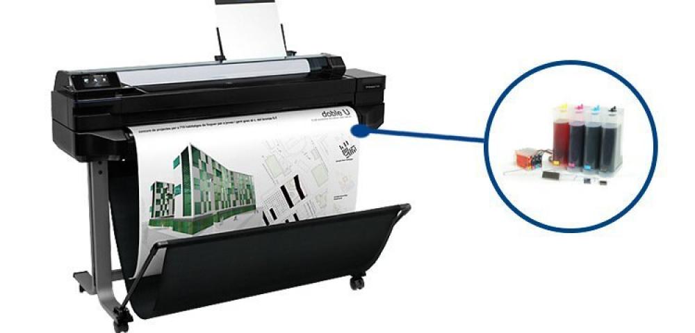 Плоттер HP Designjet T520 36" Refurbished с СНПЧ и чернилами - изображение 1