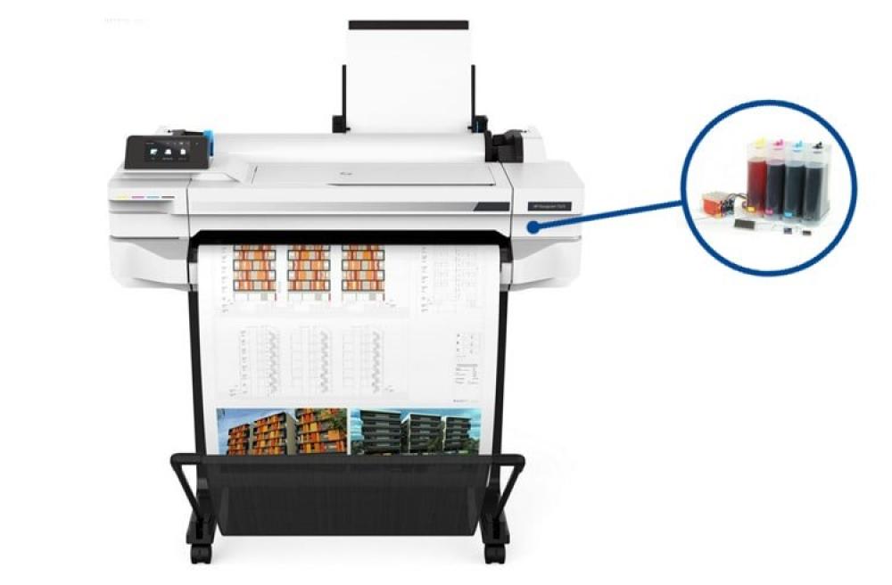 Плоттер HP Designjet T530 24" с СНПЧ и чернилами - изображение 1