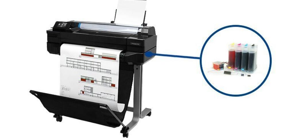 Плоттер HP Designjet T520 24" с СНПЧ и чернилами (Уценка) - изображение 1
