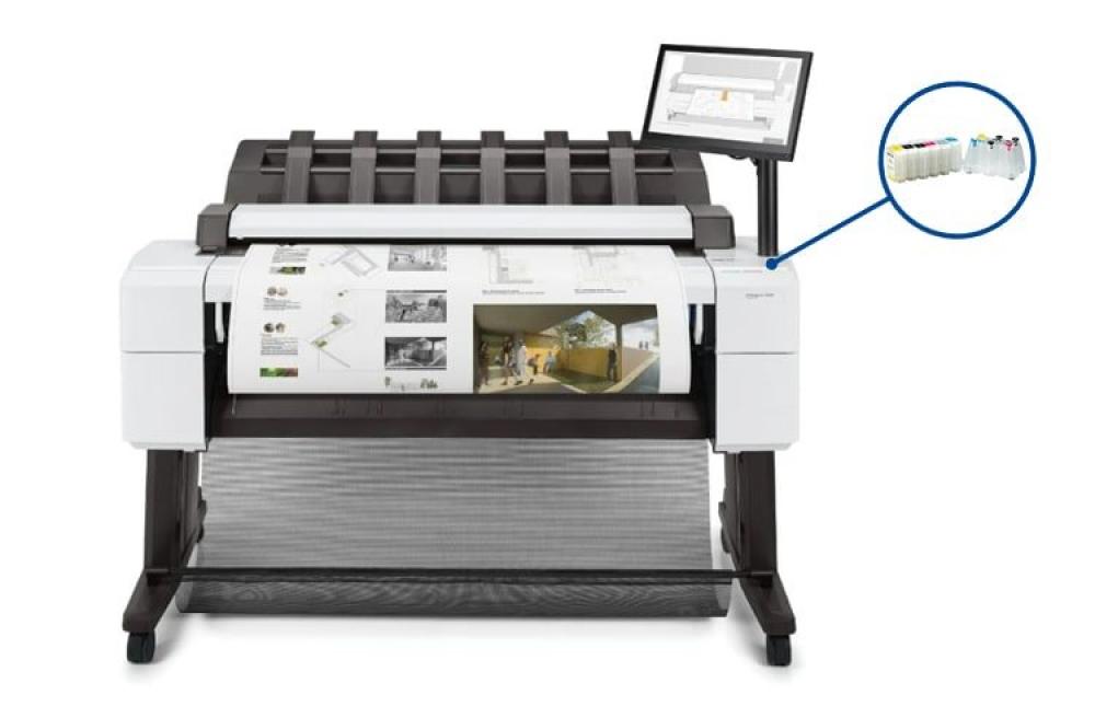 Плоттер HP DesignJet T2600 с СНПЧ и чернилами - изображение 1