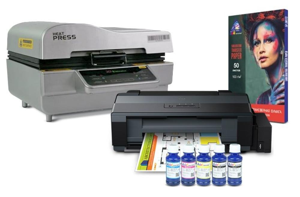 Вакуумный термопресс HeatPress V-01 3D и принтер Epson L1300 с набором для сублимационной печати - изображение 1