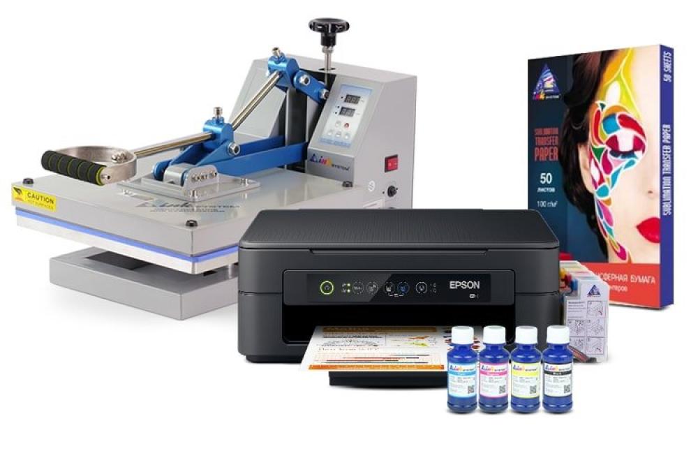 Планшетный термопресс INKSYSTEM P-3838 38*38 см и МФУ Epson XP-2100 с набором для сублимационной печати - изображение 1