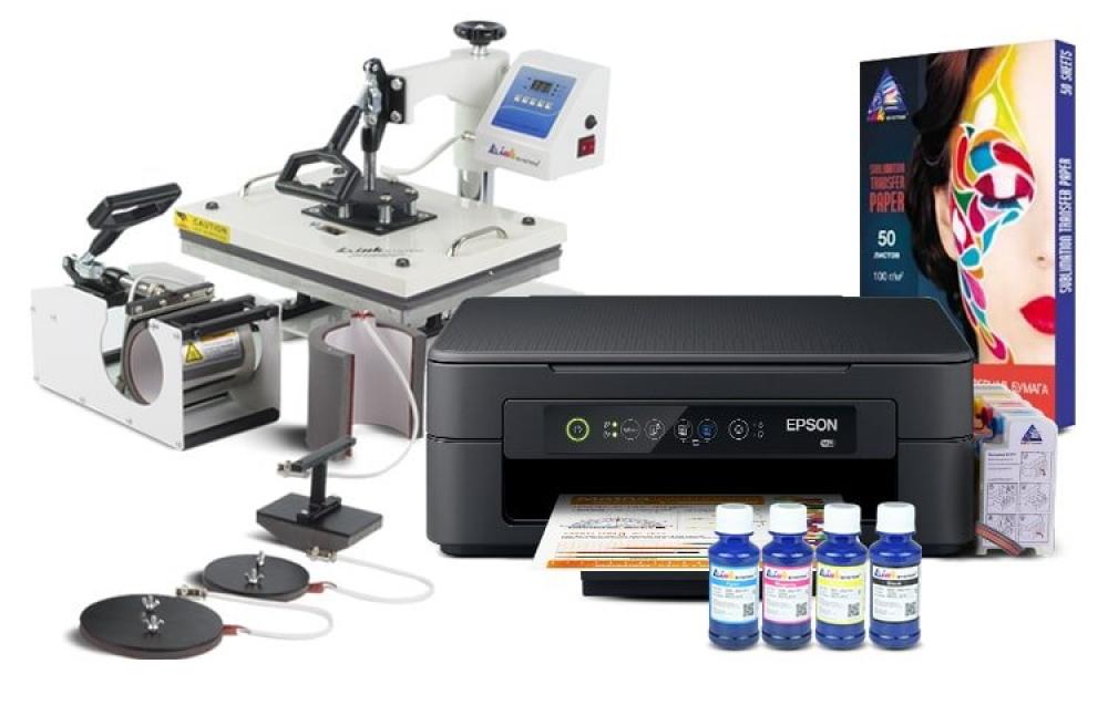 Многофункциональный термопресс INKSYSTEM C-06-2938 6 в 1 и МФУ Epson XP-2100 с набором для сублимационной печати - изображение 1