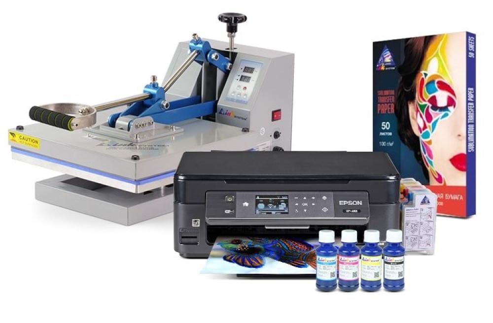 Планшетный термопресс INKSYSTEM P-3838 38*38 см и МФУ Epson XP-452 с набором для сублимационной печати - изображение 1