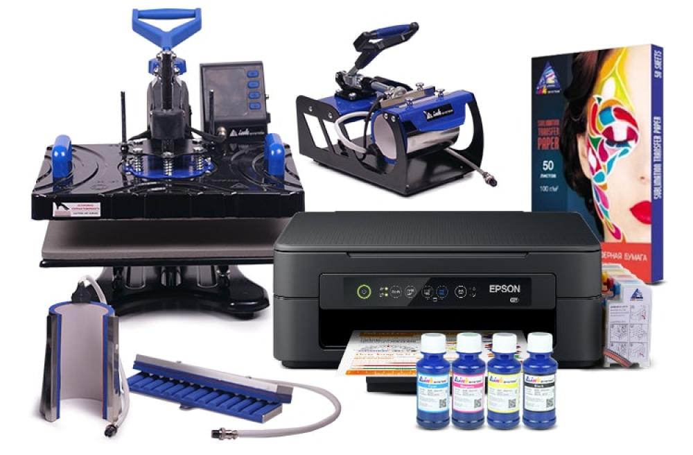 Многофункциональный термопресс INKSYSTEM SP Combo 4 29*38 см 4 в 1 и МФУ Epson XP-2100 с набором для сублимационной печати - изображение 1