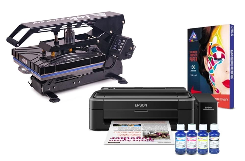 Планшетный термопресс INKSYSTEM SP AO3838 38*38 см и принтер Epson L132 с набором для сублимационной печати - изображение 1