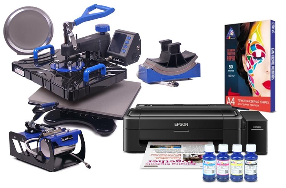 Многофункциональный термопресс INKSYSTEM SP Combo 5 29*38 см 5 в 1 и принтер Epson L132 с набором для сублимационной печати - изображение 1