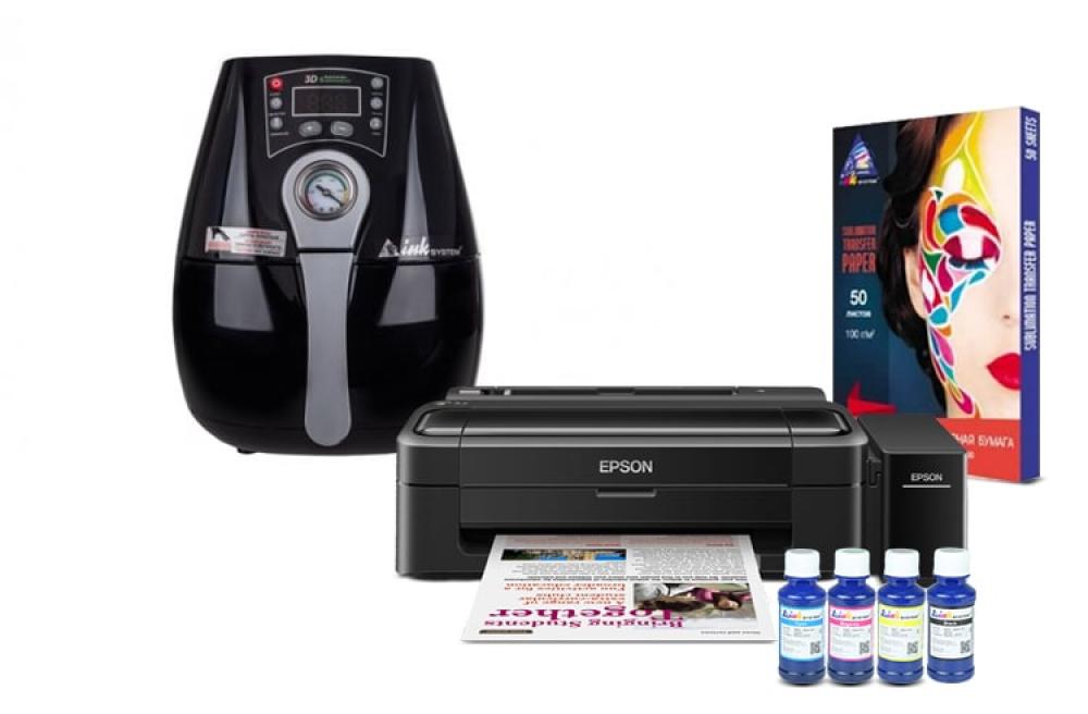 Вакуумный термопресс INKSYSTEM 3D-Mini и принтер Epson L132 с набором для сублимационной печати - изображение 1