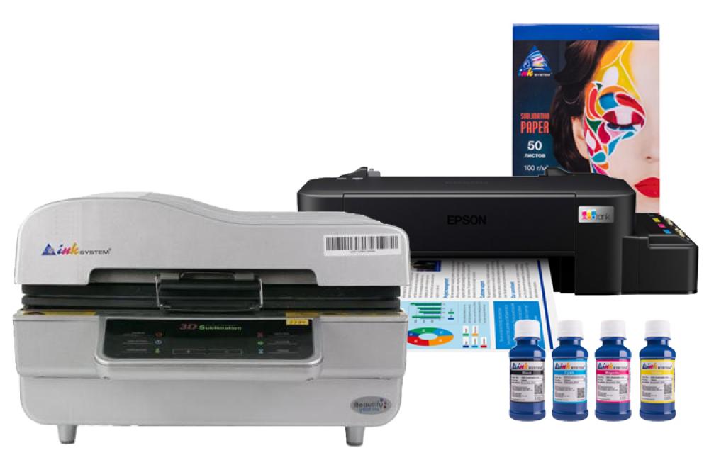 Вакуумный термопресс INKSYSTEM 3D-Max и принтер Epson L121 с набором для сублимационной печати - изображение 1