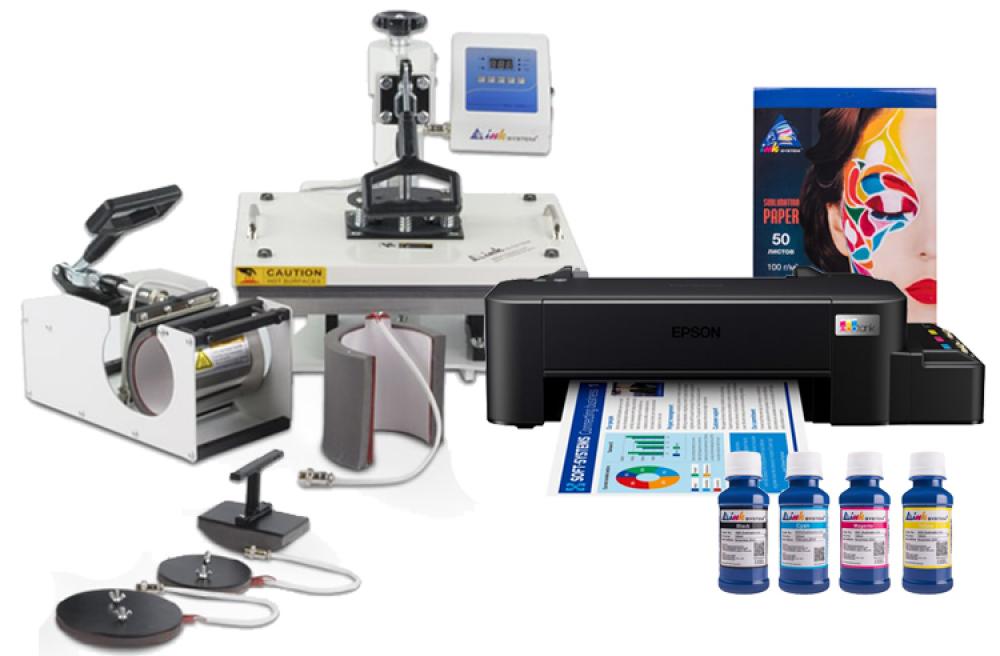 Многофункциональный термопресс INKSYSTEM C-06-2938 6 в 1 и принтер Epson L121 с набором для сублимационной печати - изображение 1