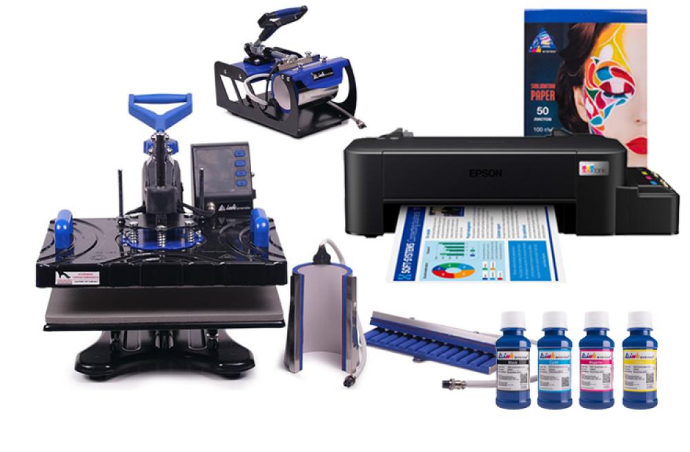 Многофункциональный термопресс INKSYSTEM SP Combo 4 29*38 см 4 в 1 и принтер Epson L121 с набором для сублимационной печати - изображение 1