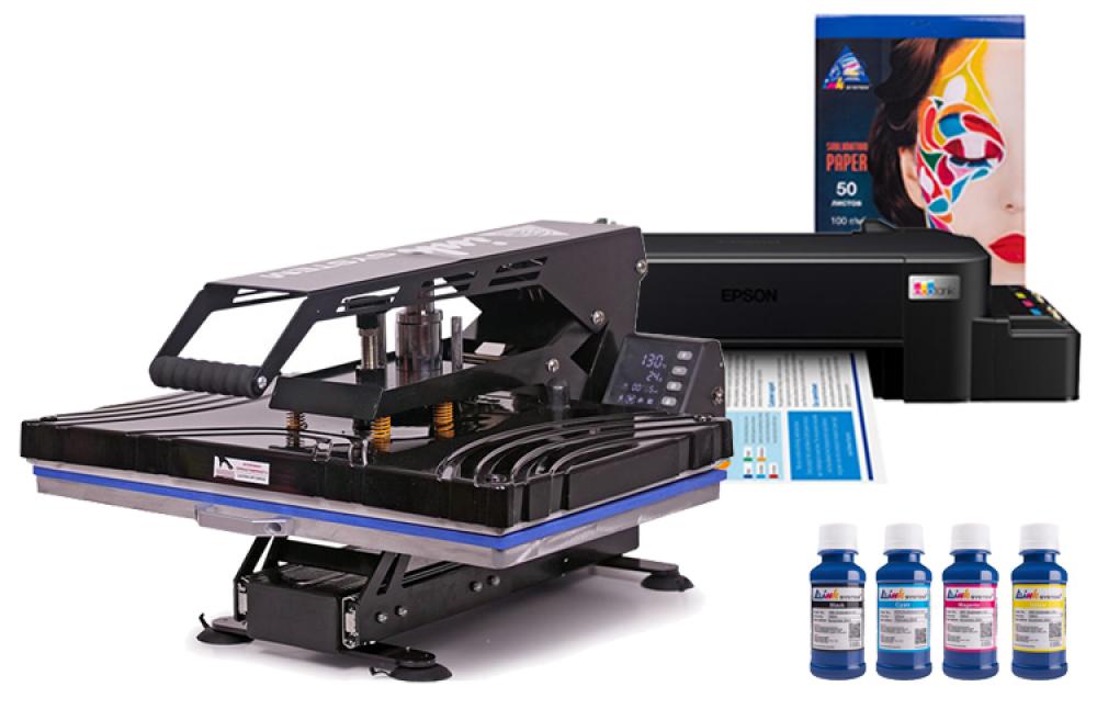 Планшетный термопресс INKSYSTEM SP AO4060 40*60 см и принтер Epson L121 с набором для сублимационной печати - изображение 1