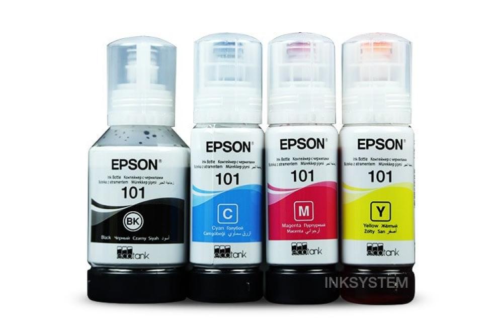 Оригинальные чернила для Epson L6270 (3 цветных по 70мл + 1 черный пигмент 127 мл)