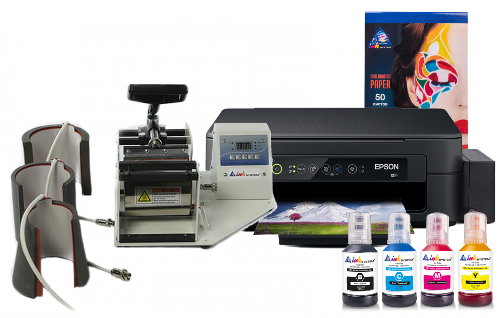 изображение Термопресс INKSYSTEM M-04 для кружек 4 в 1 и МФУ Epson XP-2205 с набором для сублимационной печати - изображение 1