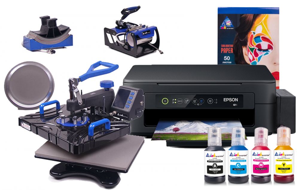 изображение Многофункциональный термопресс INKSYSTEM SP Combo 5 29*38 см 5 в 1 и МФУ Epson XP-2205 с набором для сублимационной печати - изображение 1