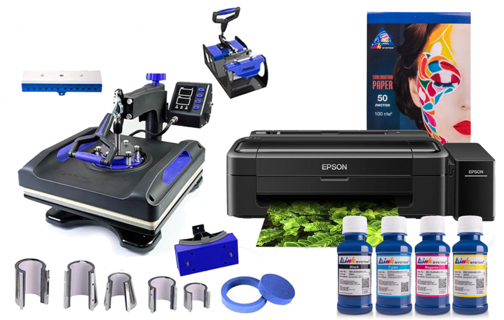 изображение Термопресс INKSYSTEM SP Combo 11 38*38 см 11 в 1 и принтер Epson L132 с набором для сублимационной печати - изображение 1