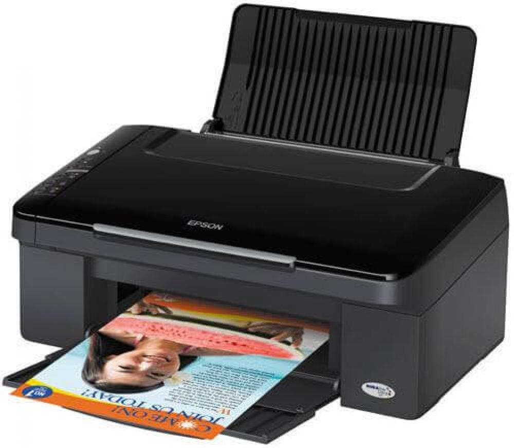 изображение МФУ Epson Stylus TX100 с ПЗК и чернилами