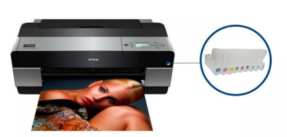 изображение Плоттер Epson Stylus Pro 3880 с ПЗК и чернилами и двумя комплектами чернил по 100мл - изображение 1