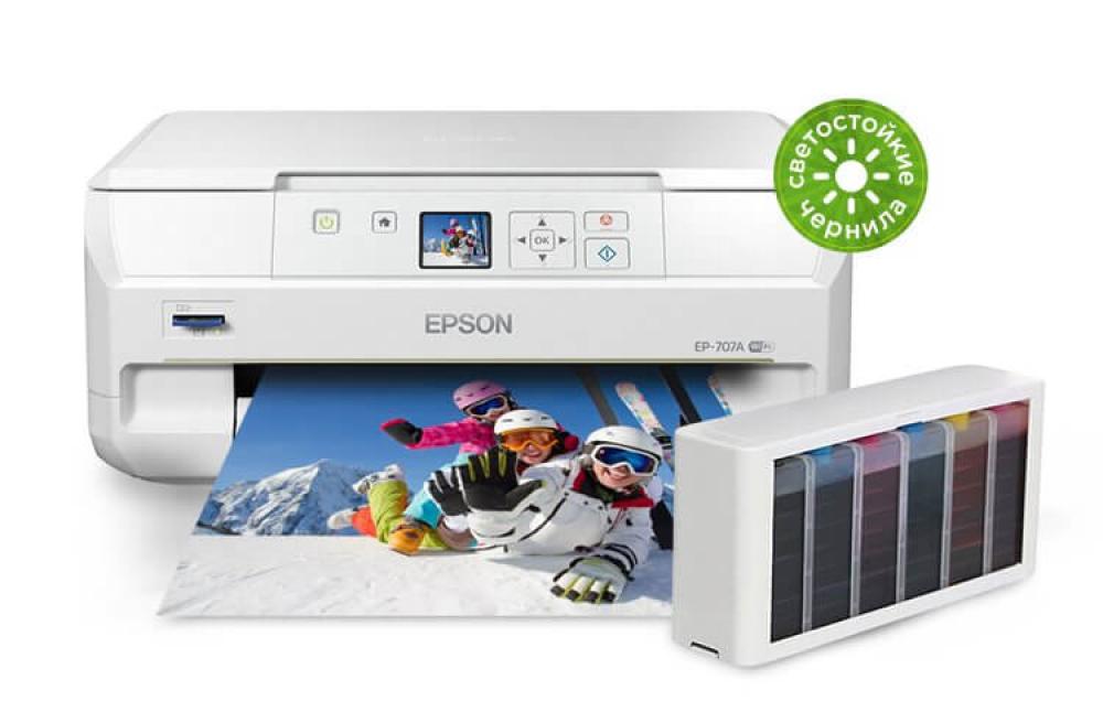 изображение МФУ Epson Colorio EP-707A с СНПЧ и чернилами - изображение 1